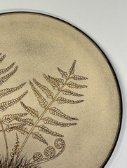 Vtg Weiningen Keramik Switzerland Hand-painted Fern Plant Collectors Plate 11.75