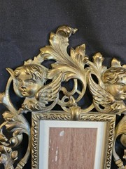Antique/Vintage Victorian Brass Ornate Frame ANGELS Art Nouveau Flowing Lines