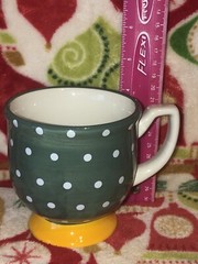 Footed Large Mug PIONEER WOMAN From my Frontier to Yours Polka Dot Green Fun