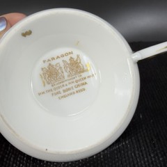 Antique Paragon Cabbage Rose Tea Cup and Saucer Set Heavy Gold Pattern England