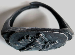 300 BC Ancient Roman Silver Ring Mithras mystery god of legions and victories