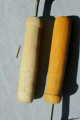 2 vintage heart shaped brushes with wooden handles for crafts or display COUNTRY