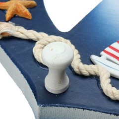 1PC New Anchor Maritime Decoration Wood Wall Hanging Hook Ship Sailboat Gift US
