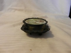 Vintage A Home In the Wilderness Coaster & Black Metal Ashtray Enesco Japan