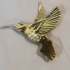 3 Vintage Brass Hummingbirds Home Interior Wall Hanging Art Decor Nature Birds