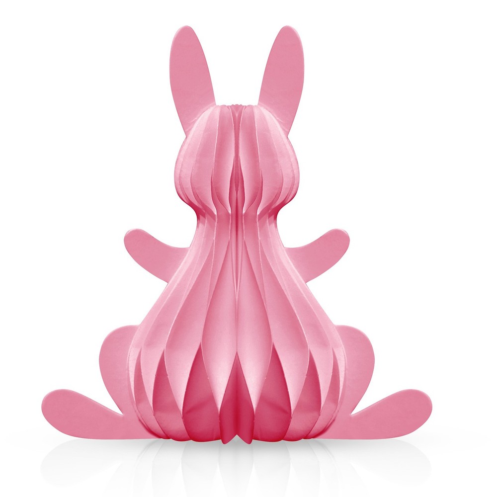 Spring Easter Pink Bunny Honeycomb – Small Magnetic Paper Decor – 5 x 5