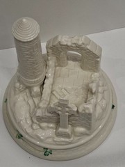 Belleek Devenish Round Tower Centrepiece ~ Millennium 2000 Collection Pristine