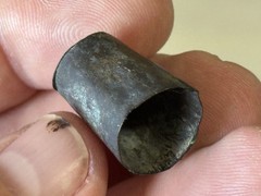 RARE PRE-COLUMBIAN SILVER & GOLD THIMBLE / FINNIAL CAP, PERU INCA MOCHE CULTURE