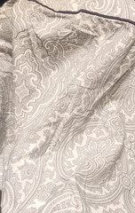 Vintage Ralph Lauren WHITE LABEL Italy King Sheet Gray Paisley Black Welt RARE