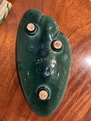 Vintage Brush Pottery Green Leaf Catch-All Dish Mid-Century Ceramic Made in USA