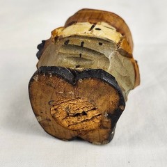 VTG ANRI Hand Carved Wooden Big Mouth Toothpick Match Holder Man Figure Folk Art
