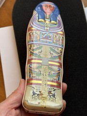 Vintage Egyptian Sarcophagus Tin Box British Museum Souvenir for Archaeologist Y