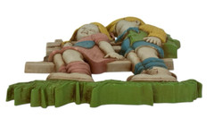 Vtg 1977 Homco Plastic Boy And Girl On Park Bench Wall Hanging USA Kitschy