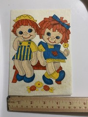 Raggedy Ann & Andy Dutch Holland Vintage Unframed Wall Art