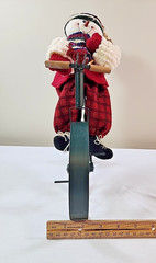 Rare Vintage 2000 Snowman Plush Riding Metal Bike 14″ Bicycle with Broom Prima