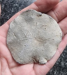 Metal Detecting Find Lead Disc WC Medieval /Post Medieval Antique 56mm 64.88g