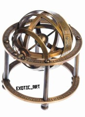 Antique Brass Armillary Nautical Sphere Astrolabe Maritime Collectible Globe