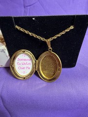 Precious Moments Gold Oval Angel Locket Necklace “Someone To Watch Over Me”