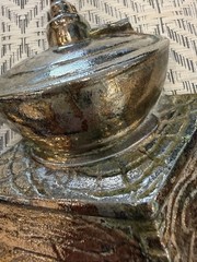 Vintage Cast Metal Wall Decor Coffee Grinder And Tea Kettle Lots Of Patina