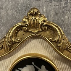 Vtg LIMOGES CAMEO 2 Greco Roman Florentine Gold Frame SUNGOTT ART STUDIOS France