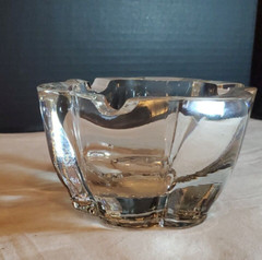 ASHTRAY CRYSTAL Thick Clear HEAVY Deep Waved Design Vintage Original WHOLESALE