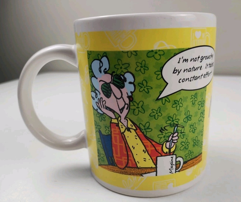 MAXINE Hallmark Coffee Mug “Not Grouchy By Nature ” & “Breakfast In Bed” 10 oz