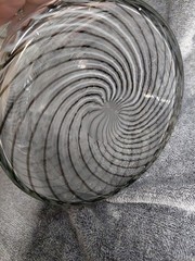 Vintage Murano Italian Hand Blown Spiral Art Glass Black & White 12.5″H X 7″W