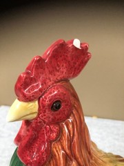 Fitz & Floyd Lg. Ceramic Rooster Coq Du Village Country Classic Cottage French