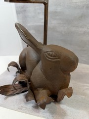 Vintage Cast Iron Rabbit Candlestick Wall Sconce Large 24″ Long Leaves