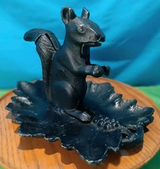 Vintage Aluminum Cast Squirrel Collectible Nut Cracker Black