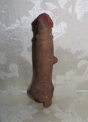 A RARE 13 to 15th Century Pre-Columbian Pottery in the form of a Footed Phallic