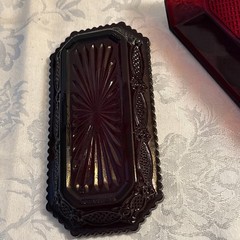Vintage Avon Cape Cod Red Glassware Lot Butter Dish Salt Pepper Gravy 2 Servers