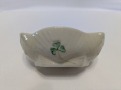 Vintage Sm. Belleek Shamrock Open Salt Seashell Collection, 7th Mark (1980-1993)