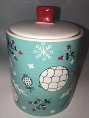 Adorable Table Tops Unt Ceramic Canister Seal tight Winter Wonderland Fun