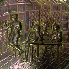 Vintage Brass Wall Plate Pair 10″Old Time Tavern Made in England Rare