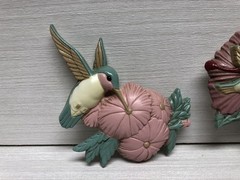 Vintage Set of 3 Hummingbirds Plastic Wall Hanging Decor Made in USA Burwood