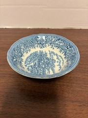 Blue & White English Village By Salem China Co. Olde Staffordshire 4″ Small Bowl