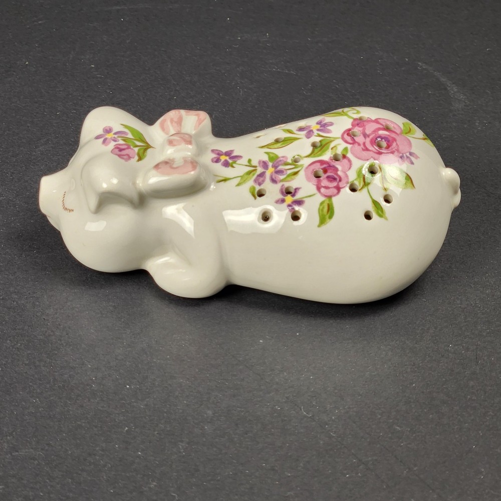 Vintage Avon Ceramarte Brazil Pampered Piglet Ceramic Pomander 1978