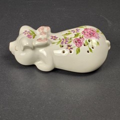 Vintage Avon Ceramarte Brazil Pampered Piglet Ceramic Pomander 1978
