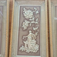Metalcraft Four Seasons Metal Relief Wall Plaques Set, Silver/Gold/Gray
