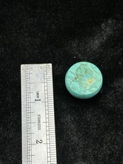 Ancient Near Eastern Sassanid Sasanian Turquoise Intaglio Seal Stamp Dome Bead