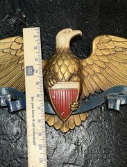 Sexton 27” Patriotic American Eagle Shield Wall Plaque Gold Aluminum Vintage