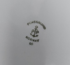 2 Vtg Porcelain Porsgrund Norway Viking Ships 4″ Mini Plate Trinket Dish Coaster