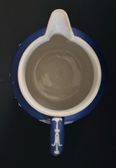ANTIQUE WEDGWOOD DARK BLUE JASPER WARE DIP PITCHER c 1891 Sacrificial Figs 5”