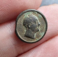 18th Century Cufflink Bust William IV ? Detecting Find Georgian Antique 13mm