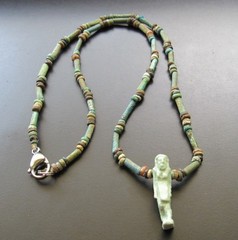 NILE Ancient Egyptian Man Amulet Mummy Bead Necklace ca 600 BC