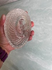 Vintage Avon 1977 Mothers Day Fostoria Lead Crystal Egg Soap Candy Trinket Dish