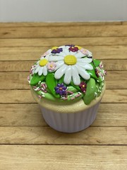 CERAMIC CUPCAKES – 2 pcs. – PERFECT CONDITION – FLORAL DESIGNS