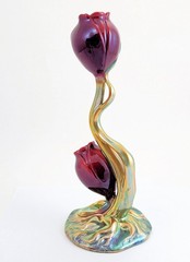 Zsolnay Eosin Double Tulip Art Nouveau Tulip
