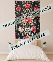 Gothic Wall Tapestry Crimson Rose Regal luxurious ornate bloom 59X82 in